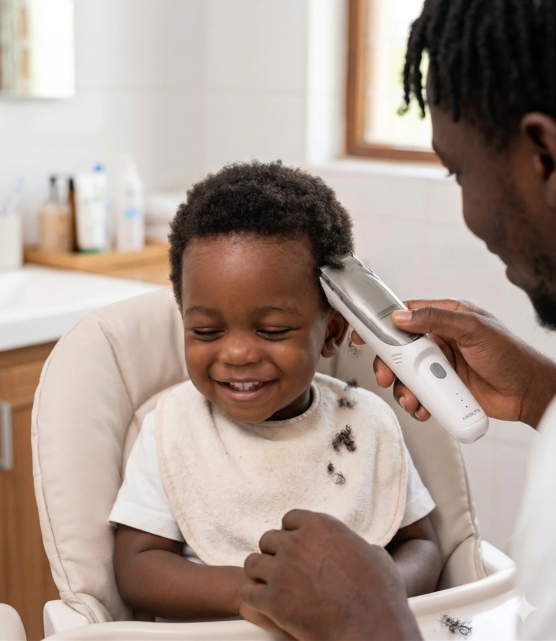 La tondeuse silencieuse qui transforme la coupe de cheveux de bébé en moment de douceur — sans larmes, sans cheveux partout